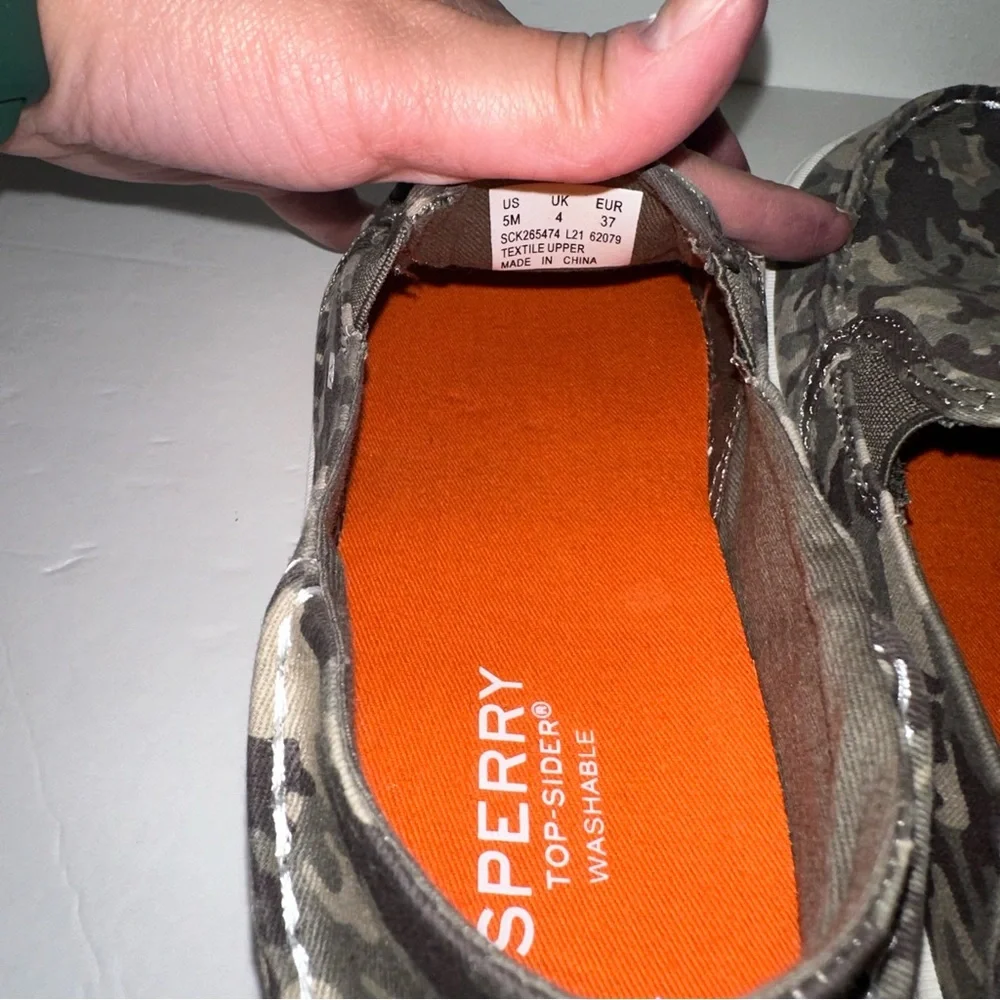 Sperry Camouflage Top Sider Salty Unisex flat shoes size 5 Big Kids 🆕 no box